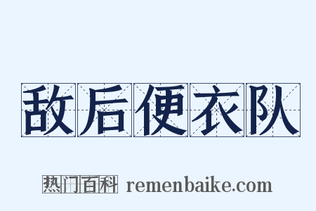 敌后便衣队是什么意思的图片